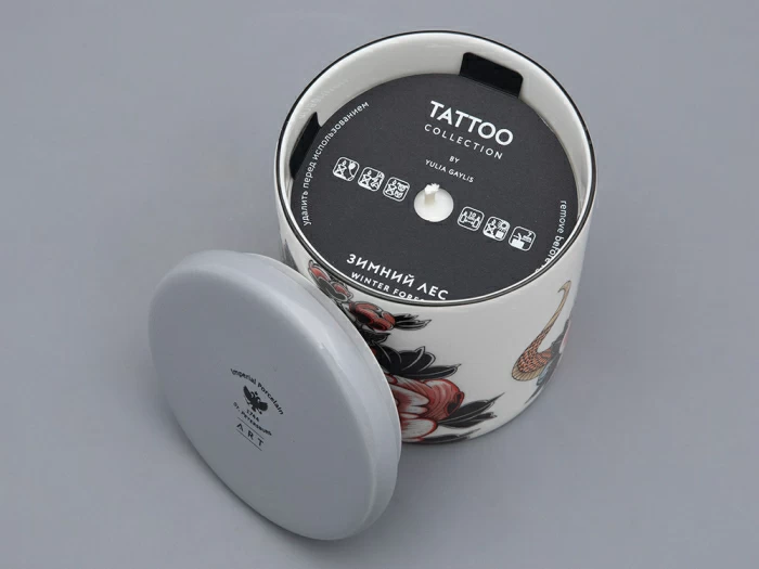 Свеча ароматическая в подарочной упаковке, форма tоp, рисунок TATTOO SERPENTA аромат Северное сияние, арт. 81.32802.00.1, 