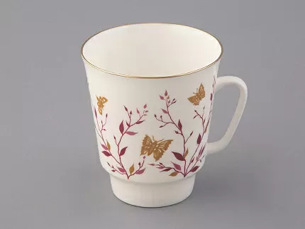 Чашка с блюдцем кофейная 165 мл форма Майская рисунок Розовые веточки арт. 81.13735.00.1