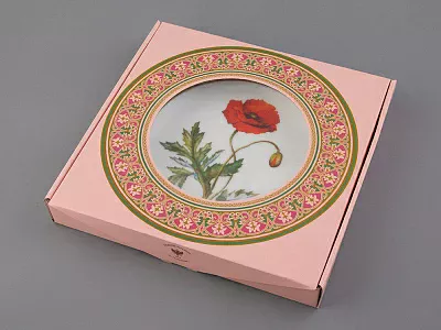 Тарелка декоративная 270 мм в подарочной упаковке, форма Европейская, рисунок Мак восточный, арт. 81.32769.00.1