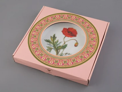 Тарелка декоративная 270 мм в подарочной упаковке, форма Европейская, рисунок Мак восточный, арт. 81.32769.00.1, 