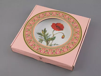 Тарелка декоративная 270 мм в подарочной упаковке, форма Европейская, рисунок Мак восточный, арт. 81.32769.00.1