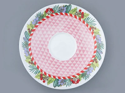 Бокал с блюдцем форма Весна рисунок Зимняя история (розовый) арт. 81.31857.00.1