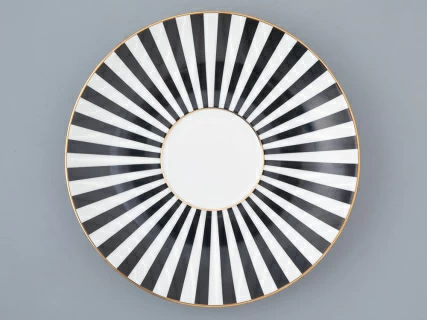 Чашка с блюдцем чайная форма Ландыш рисунок Да и нет Черный, арт. 81.32283.00.1, 