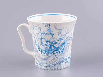 Бокал с блюдцем 360 мл форма Ленинградский рисунок Бригантина арт. 81.11000.00.1