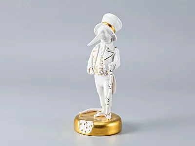 Скульптура Крысенок с сосисками Золотой арт. 82.59782.00.1