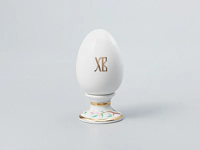 Яйцо пасхальное на подставке 82 мм форма Нева рисунок Пеночка арт. 80.65671.00.1