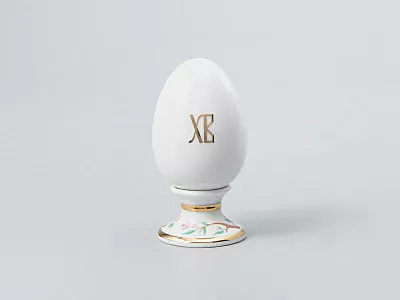 Яйцо пасхальное на подставке 82 мм форма Нева рисунок Пеночка арт. 80.65671.00.1