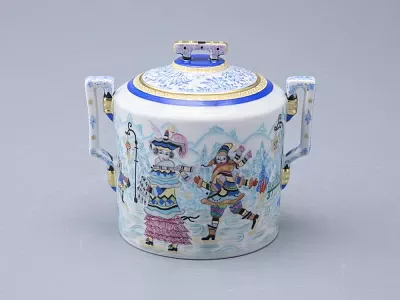 Сервиз чайный форма Гербовая рисунок Зимние забавы, 4 персоны 10 предметов арт. 81.20899.00.1