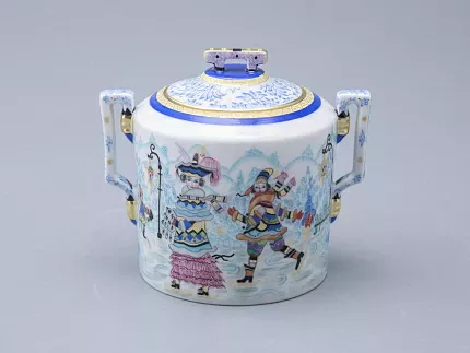 Сервиз чайный форма Гербовая рисунок Зимние забавы, 4 персоны 10 предметов арт. 81.20899.00.1