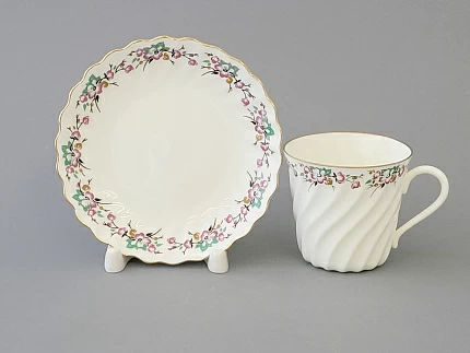 Чашка с блюдцем кофейная 155 мл форма Витая рисунок Весенний арт. 81.13951.00.1