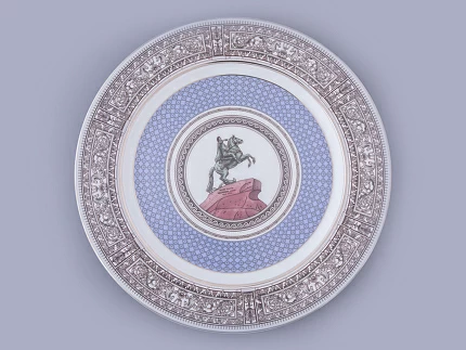 Блюдо круглое 300 мм, форма Европейская, рисунок Серебряный город, арт. 80.47458.00.1