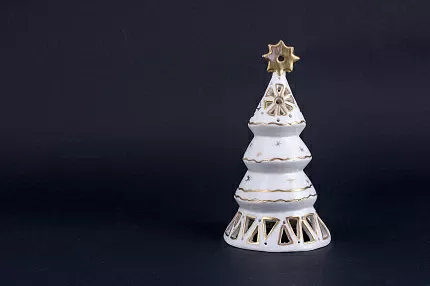 Подсвечник Елочка-пирамида, рисунок Золотой, арт 60.15274.00.1