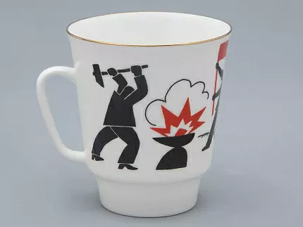 Чашка с блюдцем 165 мл форма Майская рисунок Русские писатели Маяковский, арт. 81.32128.00.1