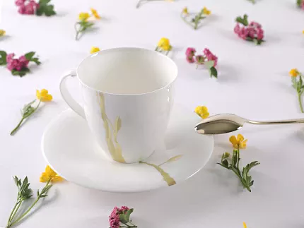 Чашка с блюдцем чайная форма Оливия рисунок Лидия арт. 81.31431.00.1