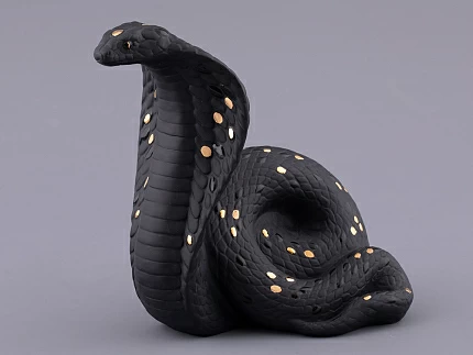 Скульптура форма Кобра, большой размер, в подарочной упаковке, рисунок Черное золото, арт. 81.32914.00.1 Скульптура форма Кобра, большой размер, в подарочной упаковке, рисунок Черное золото, арт. 81.32914.00.1