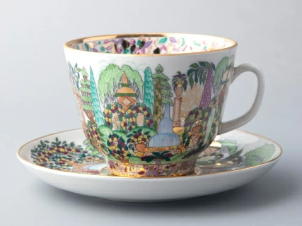 Чашка с блюдцем, форма Подарочная, рисунок Весенний Парк, арт 81.14820.00.1, 