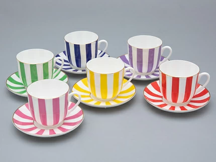 Чашка с блюдцем форма Ландыш рисунок Да и нет (желтый)  арт. 81.16678.00.1