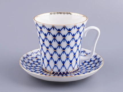 Бокал с блюдцем Ленинградский Кобальтовая сетка 360 мл арт. 81.13955.00.1