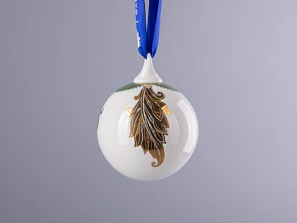 Подарочный набор из 3 елочных шаров форма Шар с петелькой 80 мм рисунок Рождественские узоры арт. 81.30683.00.1