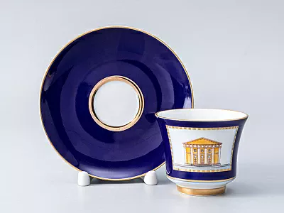 Чашка с блюдцем кофейная 145 мл форма Банкетная рисунок Классика Петербурга 52% №5 арт. 81.18112.00.1