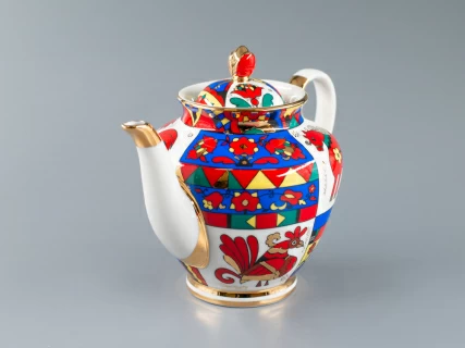 Чайник доливной форма Весенняя рисунок Народные узоры арт. 80.60810.00.1, 