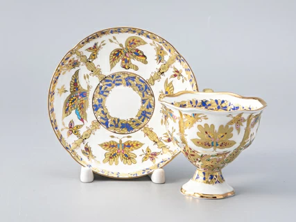 Чашка с блюдцем кофейная 120 мл.,  форма Наташа,  рисунок Фантастические бабочки арт. 81.21178.00.1, 