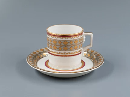 Чашка с блюдцем кофейная форма Гербовая рисунок Бельведер, арт. 81.28342.00.1 Чашка с блюдцем кофейная форма Гербовая рисунок Бельведер, арт. 81.28342.00.1