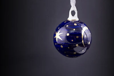 Елочная игрушка Шар, рисунок Рождественская ночь, арт 60.15222.00.1