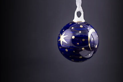 Елочная игрушка Шар, рисунок Рождественская ночь, арт 60.15222.00.1