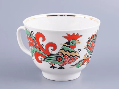 Чашка с блюдцем Подарочная Два петуха 350 мл арт. 81.10642.00.1