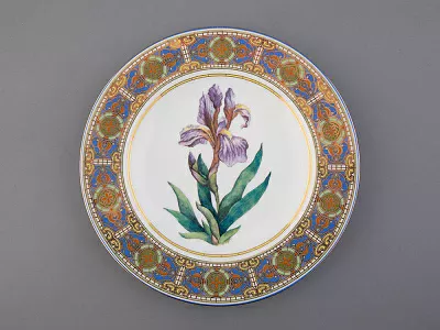 Тарелка декоративная 270 мм в подарочной упаковке, форма Европейская, рисунок Нежный Ирис, арт. 81.32770.00.1