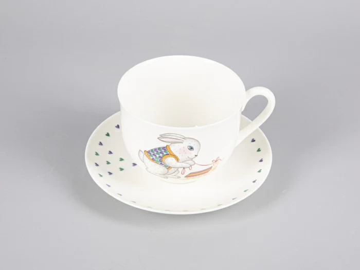 Чашка с блюдцем чайная 335 мл форма Ландыш рисунок Саночки арт. 81.30680.00.1, 