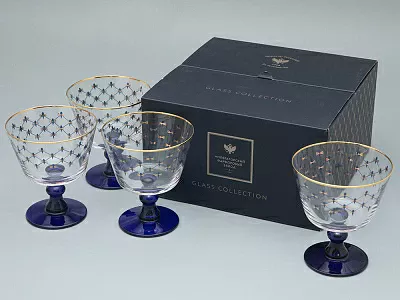 Набор (4 креманки) 380 мл Кобальтовая сетка арт. 14.11000.07