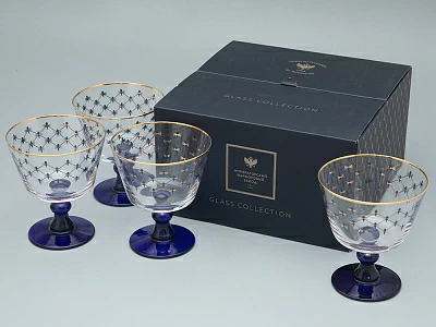 Набор (4 креманки) 380 мл Кобальтовая сетка арт. 14.11000.07