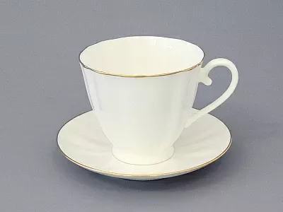 Чашка с блюдцем чайная 200 мл форма Гвоздика рисунок Золотой кантик арт. 81.13929.00.1