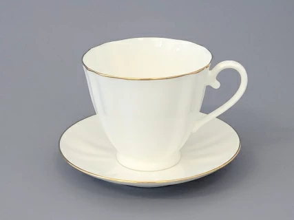 Чашка с блюдцем чайная 200 мл форма Гвоздика рисунок Золотой кантик арт. 81.13929.00.1, 