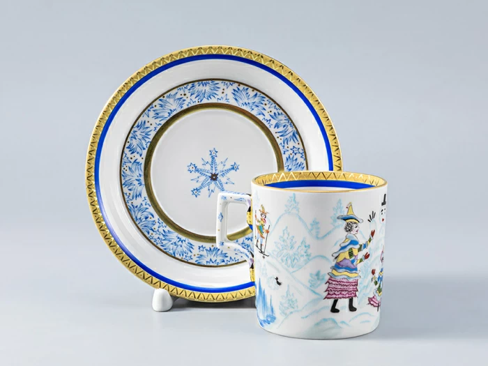 Сервиз чайный форма Гербовая рисунок Зимние забавы, 4 персон 11 предметов, арт. 81.14057.01.1, 