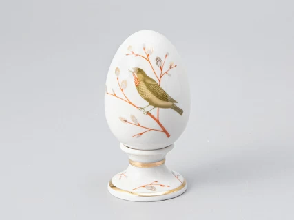 Яйцо пасхальное на подставке 82 мм форма Нева рисунок Весенняя песня арт. 80.65669.00.1, 