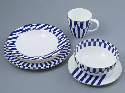 Бокал 470 мл форма Весна рисунок Да и нет Синий арт. 80.44736.00.1