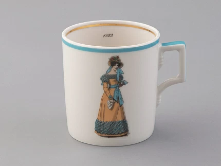 Чашка с блюдцем чайная 220 мл форма Гербовая рисунок Modes de Paris 1823 арт. 81.25412.00.1
