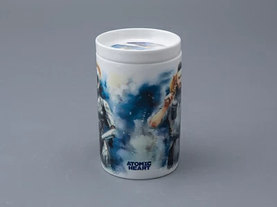 Бокал с блюдцем и крышкой 400мл в подарочной упаковке, форма Топ, рисунок Atomic Heart 1, арт 81.34448.00.1