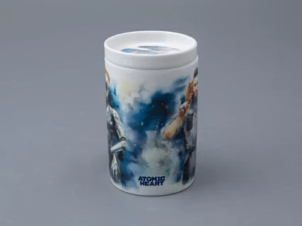 Бокал с блюдцем и крышкой 400мл в подарочной упаковке, форма Топ, рисунок Atomic Heart 1, арт 81.34448.00.1, 