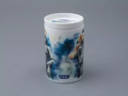 Бокал с блюдцем и крышкой 400мл в подарочной упаковке, форма Топ, рисунок Atomic Heart 1, арт 81.34448.00.1