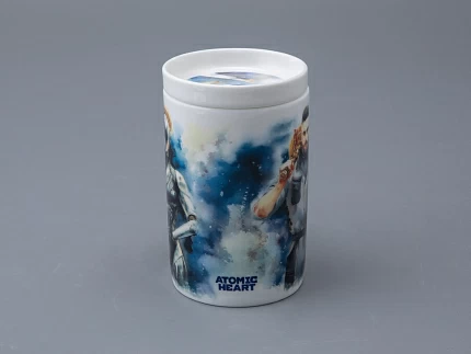 Бокал с блюдцем и крышкой 400мл в подарочной упаковке, форма Топ, рисунок Atomic Heart 1, арт 81.34448.00.1