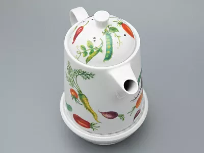 Чайник с подогревателем, 1200 мл рисунок Мамина Дача форма OPTY, арт. 80.02054.00.1