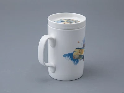 Бокал с блюдцем и крышкой 400мл в подарочной упаковке, форма Топ, рисунок Atomic Heart 2, арт 81.34449.00.1