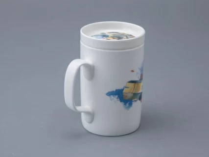 Бокал с блюдцем и крышкой 400мл в подарочной упаковке, форма Топ, рисунок Atomic Heart 2, арт 81.34449.00.1, 