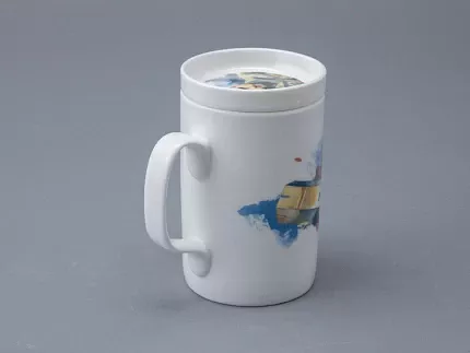 Бокал с блюдцем и крышкой 400мл в подарочной упаковке, форма Топ, рисунок Atomic Heart 2, арт 81.34449.00.1