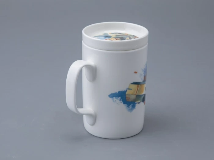 Бокал с блюдцем и крышкой 400мл в подарочной упаковке, форма Топ, рисунок Atomic Heart 2, арт 81.34449.00.1, 