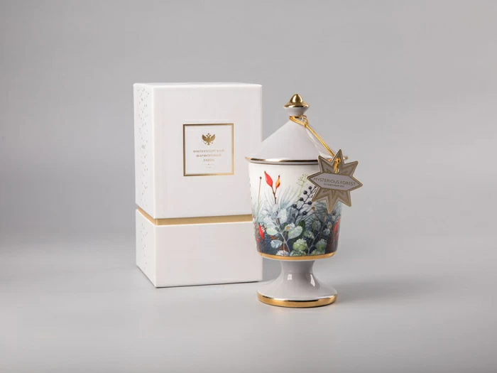 Свеча ароматическая в подарочной упаковке, форма Идиллия рисунок Календа аромат Загадочный лес арт. 81.31005.00.1, 